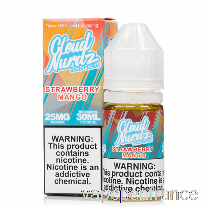 Mangue Fraise Glacée - Sels Cloud Nurdz - Stylo Vape 30 Ml 25 Mg